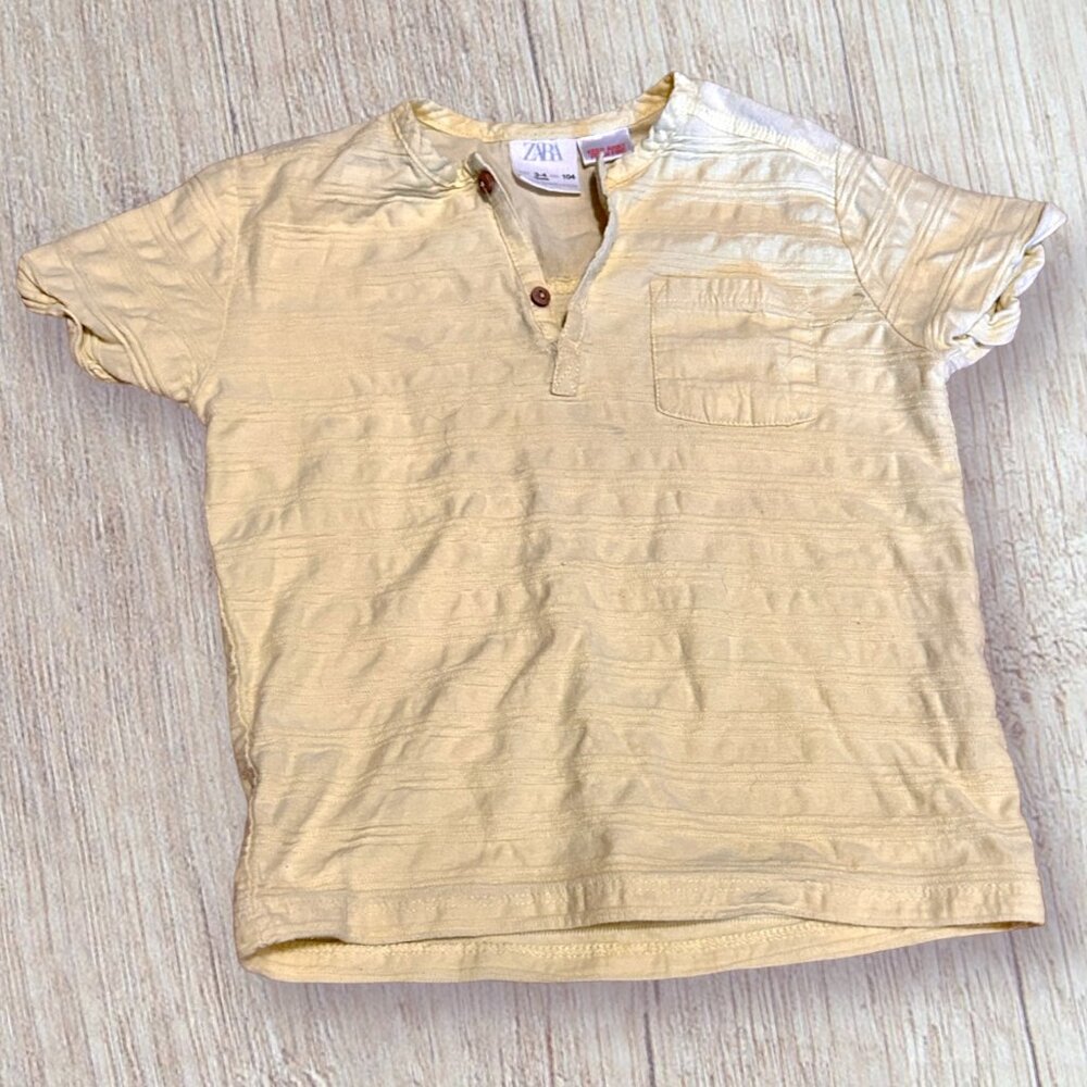 3-4 Zara Textured Henley Tee